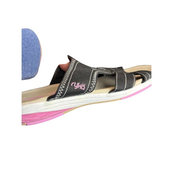 Ryka Black Athletic Slide Sandals With Pink Sole Womens Size 9 - Picture 3 of 7